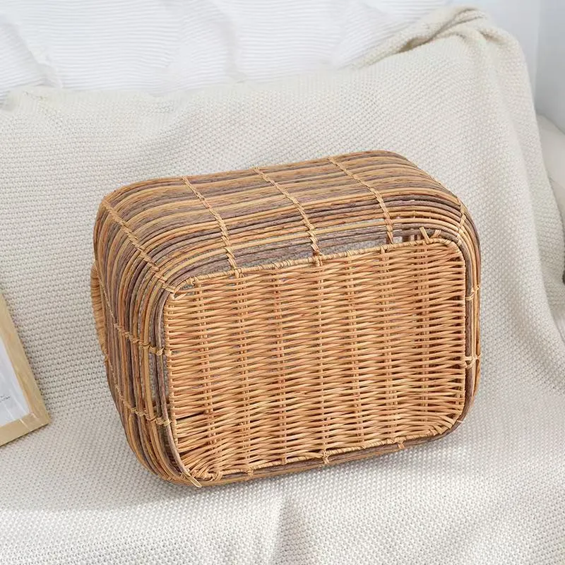 سبد حصیری مستطیل دسته دار سبد حصیری مستطیل