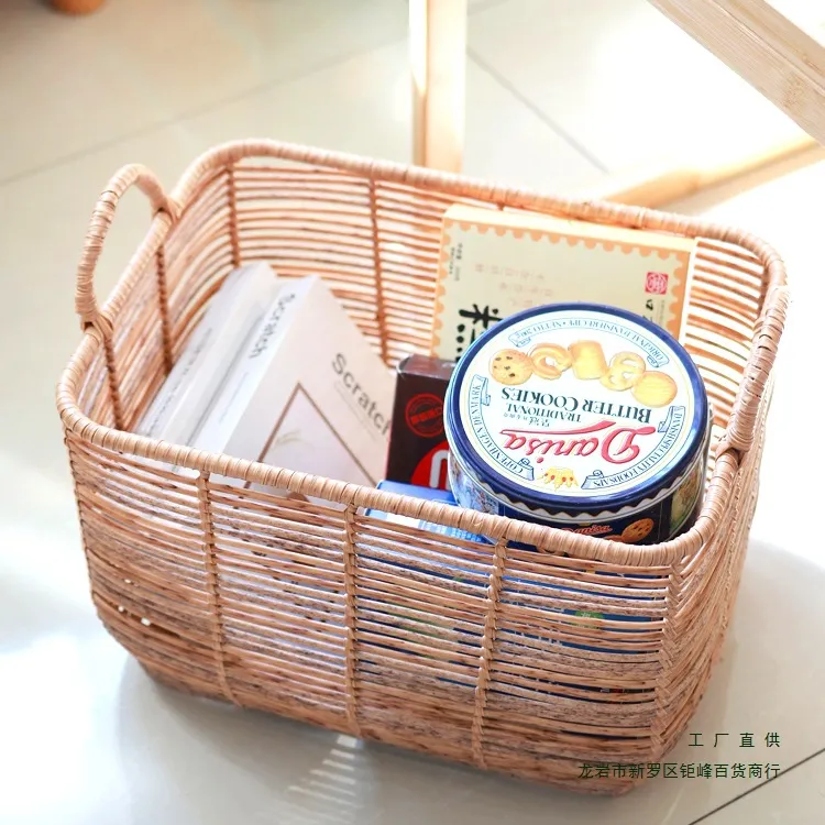 سبد حصیری مستطیل دسته دار سبد حصیری مستطیل